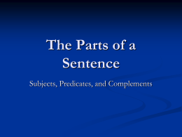The Parts of a Sentence - Hinsdale South High School