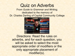 Quiz on Adverbs