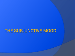 The Subjunctive Mood - Connect Seward County