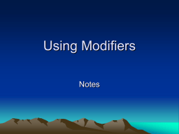 Using Modifiers