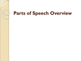 Parts of Speech Overview - BMC