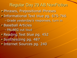 Regular Day 29 AB NonFiction