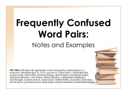 Frequently Confused Word Pairs