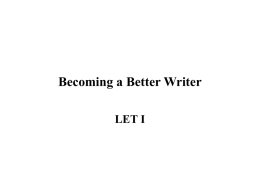 Becoming a Better Writer