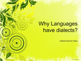 Why languages have dialects
