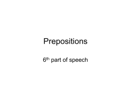 Prepositions - MultiMediaPortfolio