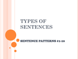 Sentence Patterns 1-10