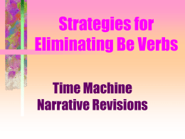Strategies for Eliminating Be Verbs