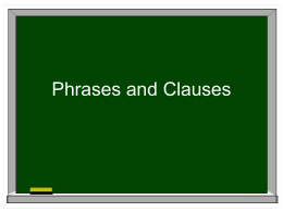 Phrases and Clauses - RUSD