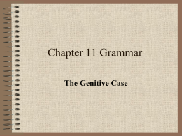 PowerPoint review of The Genitive Case
