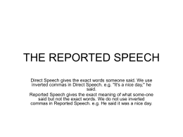 the reported speech