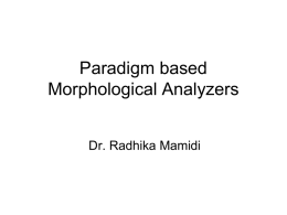 Morphological Analyzers