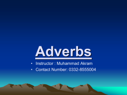 Adverbs - Mass Communication 2k14