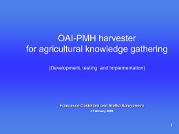 The main requirements for OAI-PMH harvester