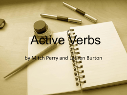 Active Verbs - wendtenglish201f09