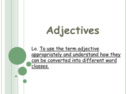 Adjectives - Kimberley Primary School