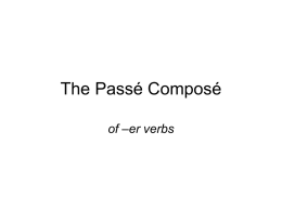 The Passé Composé