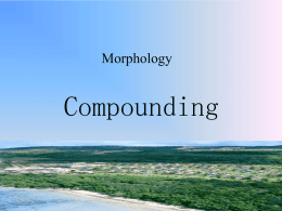 Lecture 5: Morphology: word formation(1)