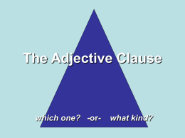 The Adjective Clause - 7T