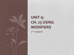 Unit 9 Using Modifiers ch 25