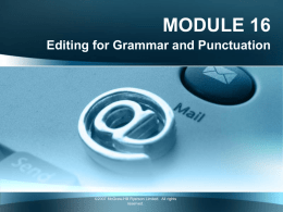 Editing for Grammar and Punctuation