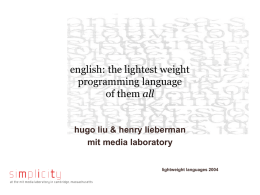 english: the lightest weight programming language