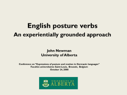 English posture verbs: An experientially grounded approach