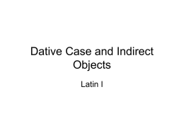 Dative Case and Indirect Objects