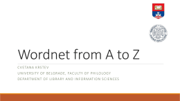 Wordnet from A to Z