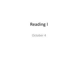 Reading I - readingbcchoward