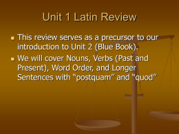 Unit 1 Latin Review