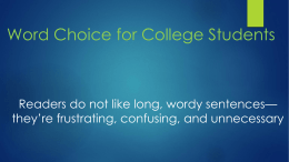 Word Choice for College Students