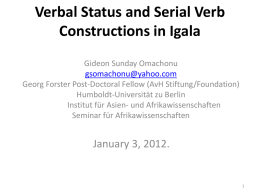 Verbal Status and Serial Verb Constructions in Igala