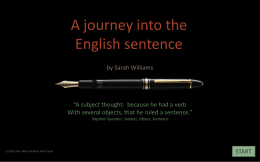 A Journey into the English Sentence