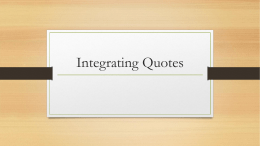 Integrating Quotes - Mrs. Manning @ OCHS
