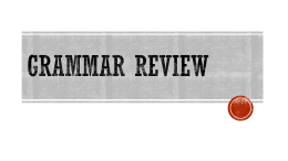 Grammar review Ppt.