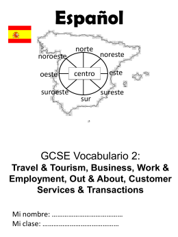 Travel and Tourism: Las vacaciones (1)