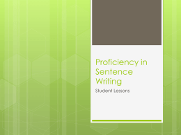 Proficiency in Sentence Writing