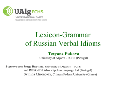Lexicon-Grammar of Russian Verbal Idioms