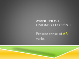 Regular AR verb conjugation