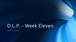 DLP Week Eleven - Belle Vernon Area School District