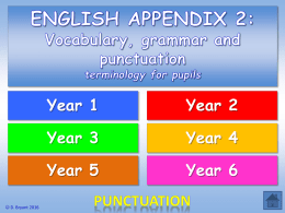 Grammar and punctuation terminology for pupils PPTX File