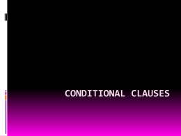 CONDITIONAL CLAUSES