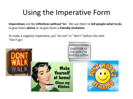 Using the Imperative Form