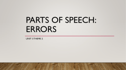 parts of speech: errors