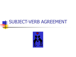 subject verb agreement _Sp15