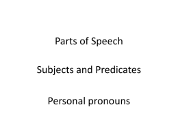 Parts of Speech - Ellensburg High School