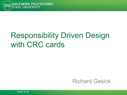 Responsibility Driven Design with CRC cards