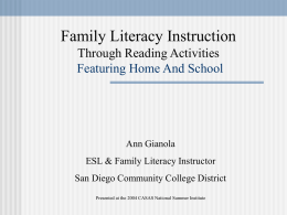 Family Literacy Instruction Through Reading Activities