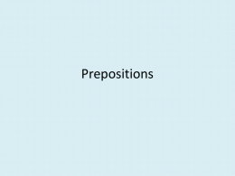 Prepositions - Gordon State College